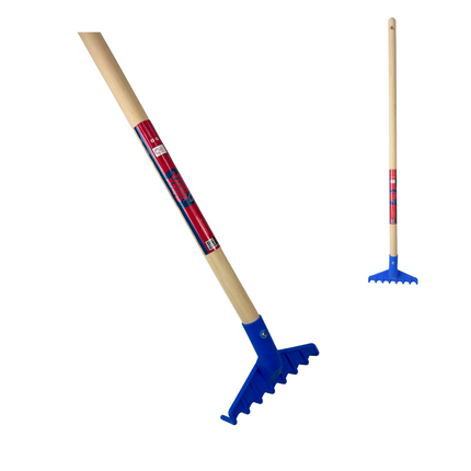 Synx Tools Kinderhark - kunststof - kleine hark - harkje - Inclusief steel 75 cm