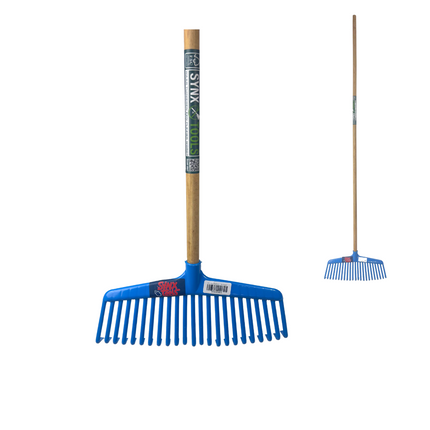 Synx Tools Bladhark 23 tanden - Blauw/Groen - hark - Incl. steel 120 cm