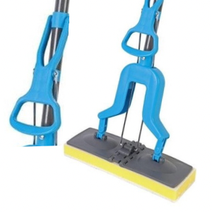 Vloermopset 125 cm – Mop met Spons & Uitknijpfunctie