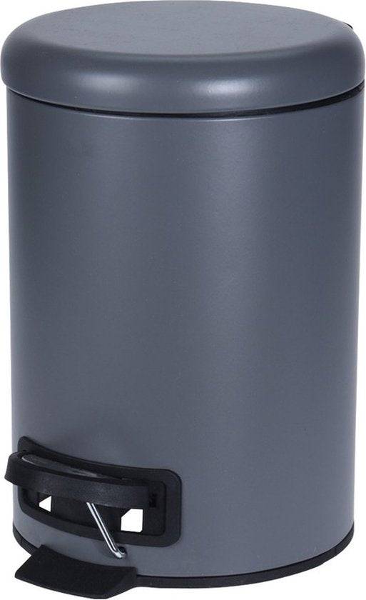 Vuilnisbak pedaalemmer 3 liter Taupe van 17 x 25 cm - Badkameraccessoires/benodigdheden