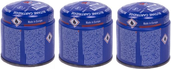 Camping - réchaud/cuisinière - 3x - recharge de gaz - réservoir anti-crevaison - 190 grammes