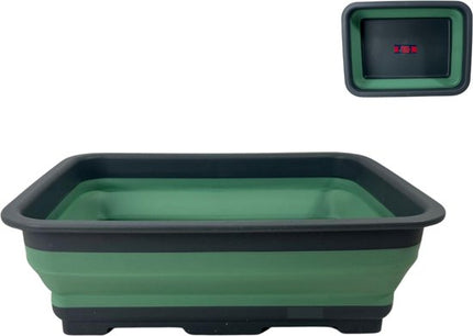 Opvouwbare afwasbak 8 liter grijs/groen