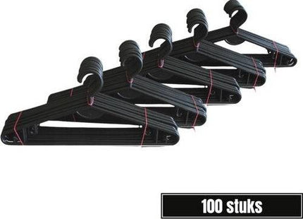 Synx Tools 100X Kledinghangers Zwart - Kleerhangers - Broekhangers - Hanger - Voordeelverpakking 100 stuks - Ophangers - Roklat - Multi Pack 100 stuks - Kapstokken