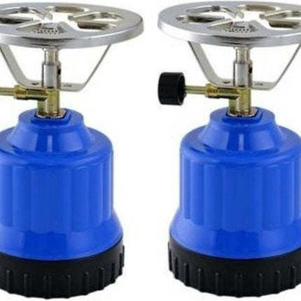 2x Campingkooktoestel - Camping Gasstel - kooktoestel - gasbrander - camping kooktoestel - campinggas - Blauw