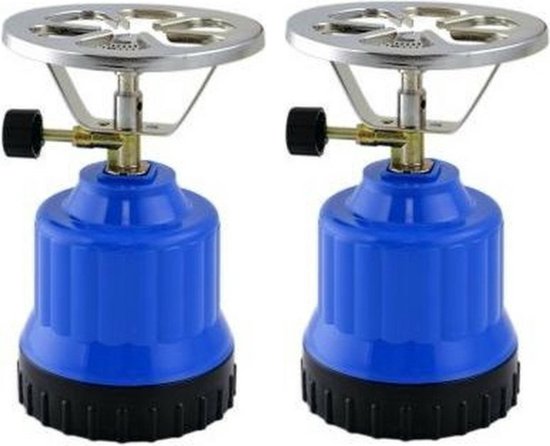 2x Campingkooktoestel - Camping Gasstel - kooktoestel - gasbrander - camping kooktoestel - campinggas - Blauw