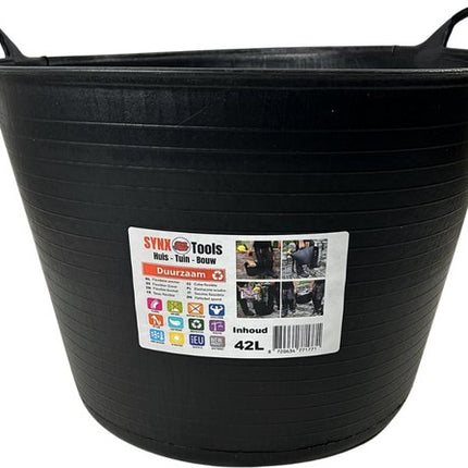 Flexibele kuip emmer - wasmand - Mand - Opbergmand - Rond 40 liter