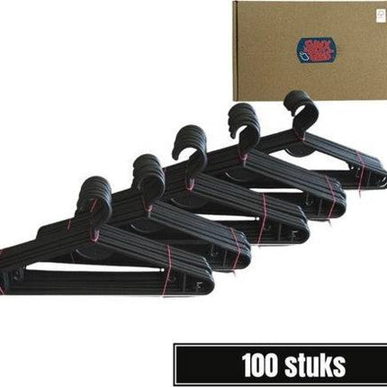 Synx Tools 100X Kledinghangers Zwart - Kleerhangers - Broekhangers - Hanger - Voordeelverpakking 100 stuks - Ophangers - Roklat - Multi Pack 100 stuks - Kapstokken