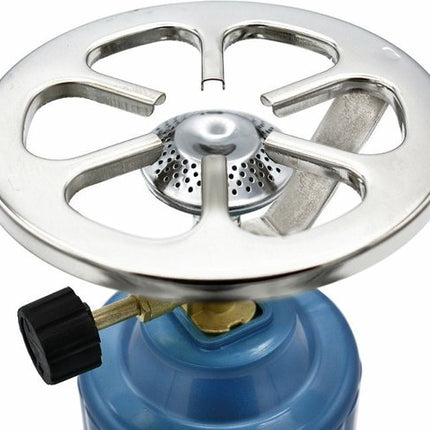 Campingkooktoestel - kookpit/kookstel - met gasbrander - metallic blauw - 18.5 x 12 x 12 cm