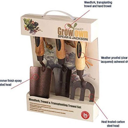 Synx Tools Fugenmesser Edelstahl + Spear &amp; Jackson Elements 3-teiliges Geschenkset - Gartenwerkzeugset - für Damen und Herren - Fugenschaber mit Griff 150cm