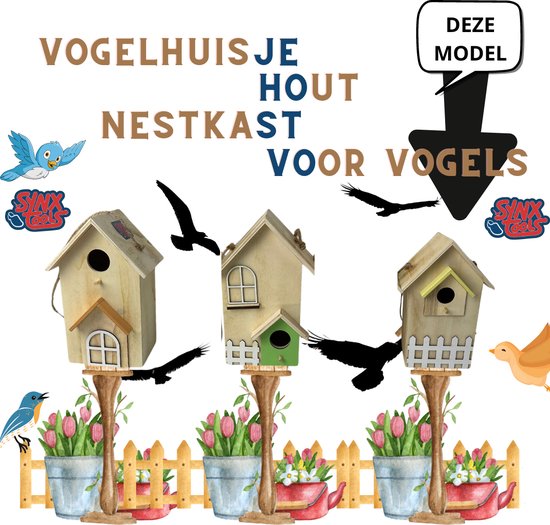 Synx Tools Vogelvoederhuisje Hout Vogelhuisje - Nestkastpakket - Vogelhuisje - Vogelartikelen - Vogels - Vogels accessoires - Vogelhuis
