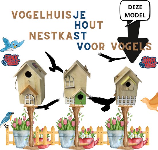 Vogelhuisje modellen voor vogels met decoratie