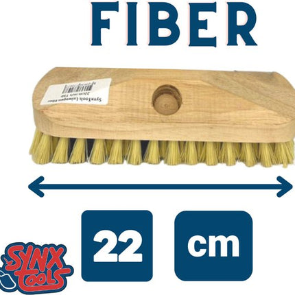 Synx Tools Luiwagen Fiber 22cm – schrobbezem zonder steel – schrobborstel voor tegels en vloeren