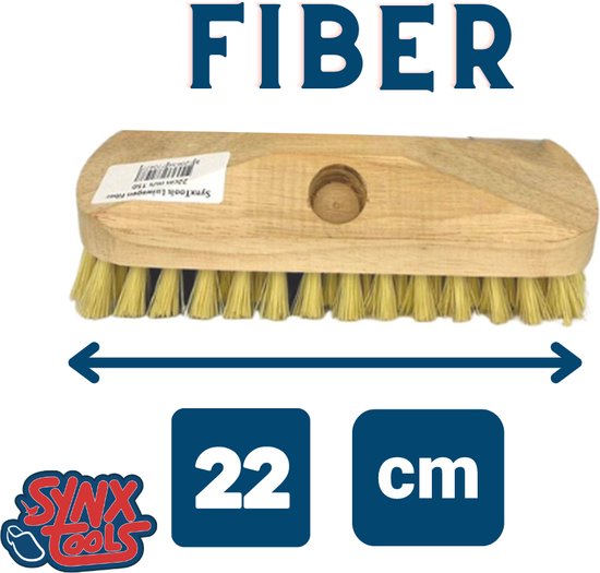 Synx Tools Luiwagen Fiber 22cm – schrobbezem zonder steel – schrobborstel voor tegels en vloeren