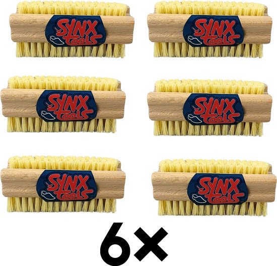 Synx Tools Nagelborstel hout set van 2 stuks - schrobborstels - nagel borstel - schrobbezem - nagelborstel hout - Voordeelverpakking