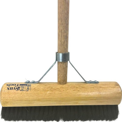 Synx Tools Binnenbezem bezem Zaalveger 30 cm, Paardenhaar, Kamerveger, Zachte bezem 30 cm, Bezem met steel 150 cm