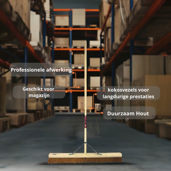 Synx Tools Zaalveger 100cm - Bezem - zachte bezem - broom - kokosbezem - bezemsteel 150cm