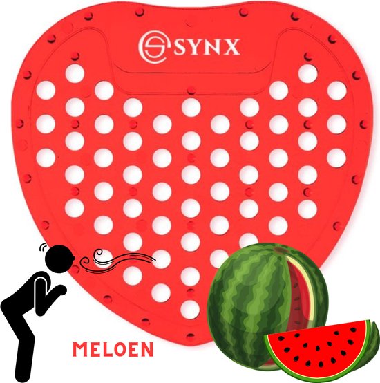 Synx Urinalmatte Melonenduft – 10 Stück – Rot – Anti-Spritz-Toilettenvorleger