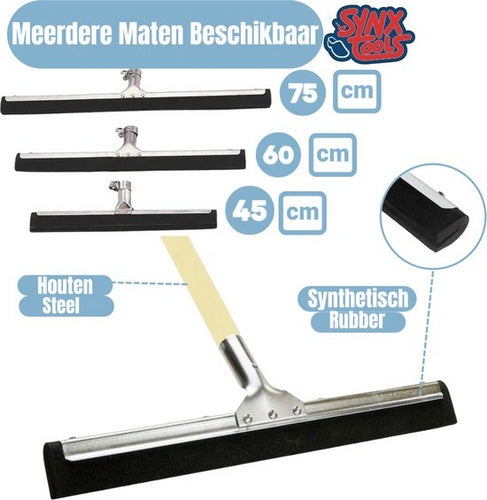 Synx Tools 75 cm Bodenwischer + Griff 150 cm – Schwarz