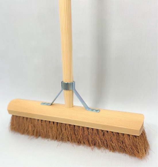 Synx Tools bezem Coco BinnenBezem 40 cm - Zachte bezems - Bezems - Bezem - Zaalveger - kokos - Bezemsteel - Besem Veger - met houten steel 150cm