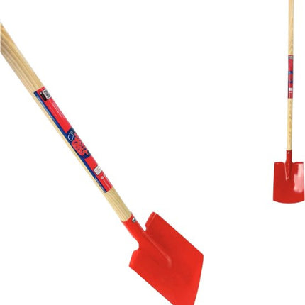 Rode kinderspade met opstapje, lengte 73cm