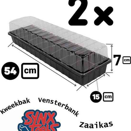 Synx Tools Zaaikas voor vensterbank 2 stuks - zaaitray Multi-Pack - Kweekbak - Zaaikas/ Zaaitray/Kweektray
