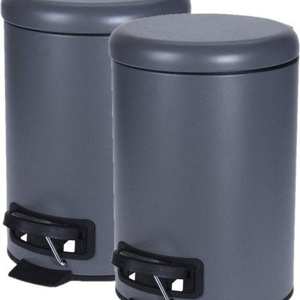 Vuilnisbak pedaalemmer 3 liter Taupe van 17 x 25 cm - Badkameraccessoires/benodigdheden