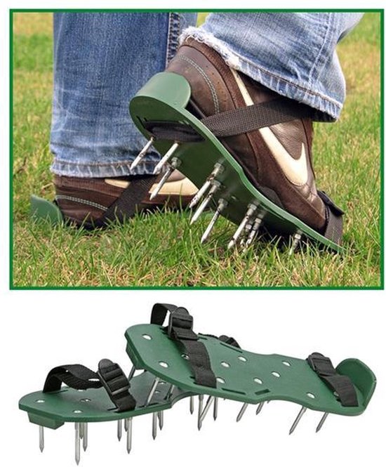 Gazonbeluchter schoenen met metalen spikes voor gazon beluchten – Synx Store