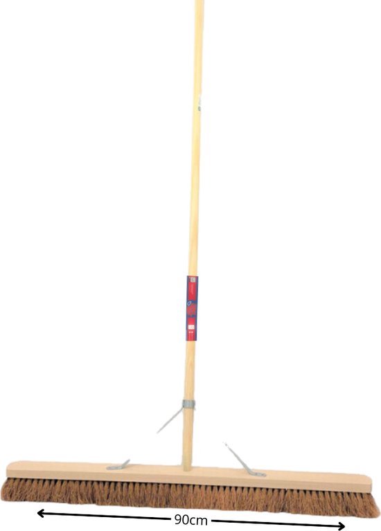 Synx Tools Coco bezem 90cm en Stoffer en Blik met lange steel 95 cm