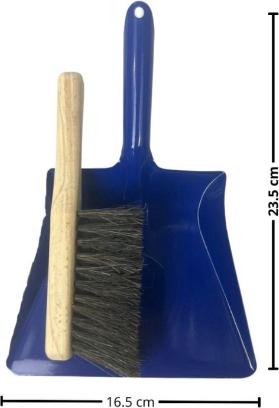 Synx Tools Kinderbezem Geel/blauw set 3 delig- Bezems - Buitenspeelgoed / Speelgoed - tuinierspeelgoed - Schepjes - Kinderen - Totale lengte 76cm