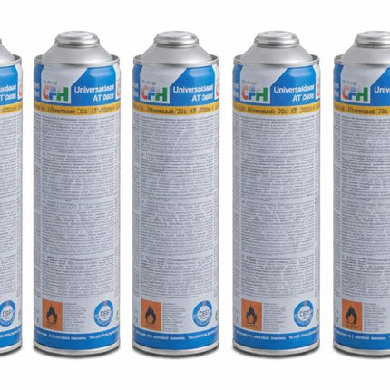CFH gasflessen set 5x 400 ml butaan propaan navulling voor gasbrander