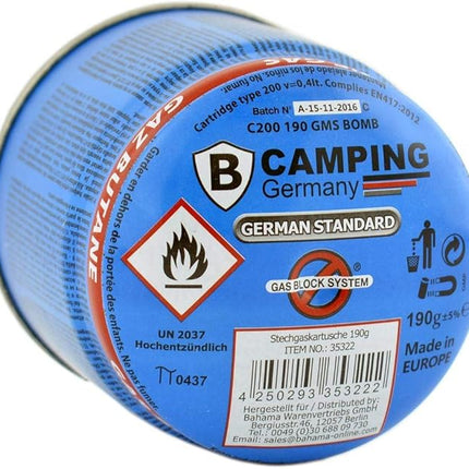 Bcamping 10x gas - 360ML/190gram butane – propaan gasbus 6.7oz gaspatroon butaangas gasfles priktank camping gasvulling voor kooktoestel of bbq