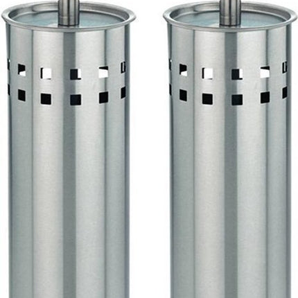 Premium 2x Edelstahl-Toilettenbürste mit Halter-Set + gratis Einsatz