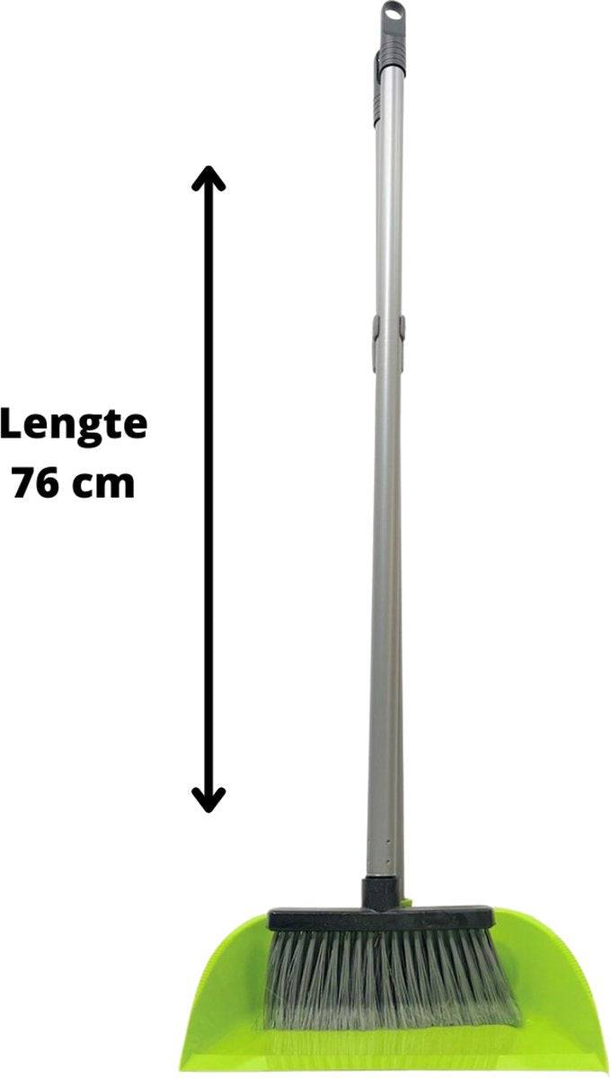Synx Tools Stoffer & Blik Maria Groen Set - Stoffer Blik set - Stoffer en blik open model met lange stelen - Bezem - blik met lange steel