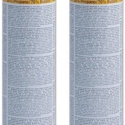 CFH gasflessen set 2x 400 ml butaan propaan navulling voor gasbrander