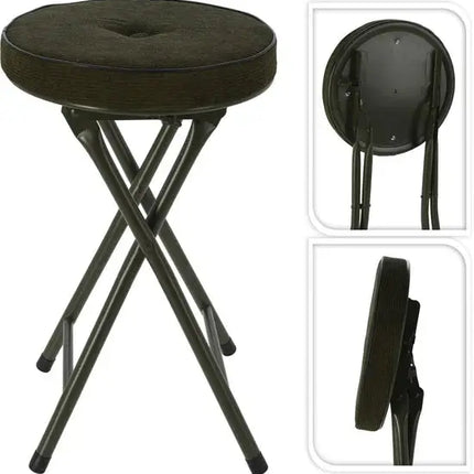 Beistellhocker/Stuhl - Zusammenklappbar - Schwarz/Blau/Braun/Grün - Ribcord - T33 x H49 cm