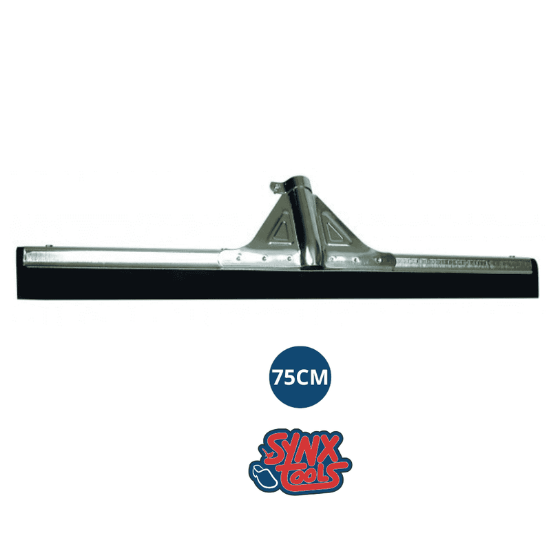 Synx Tools Vloertrekker 75 cm zwart synthetisch rubber - Trekkers/moppen - Dweilen - Schoonmaakartikelen - Vloerreiniger - Zonder Steel