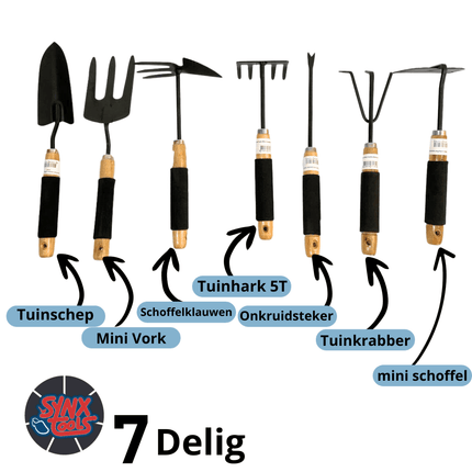 Synx Tools Tuingereedschap Set 7-delig - Schep, Schoffel, Harkje