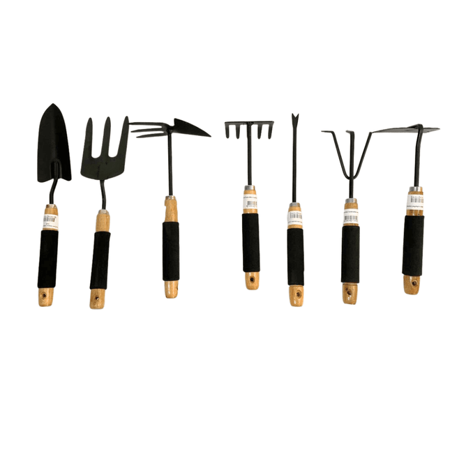Synx Garden Tools Set 7-Piece - Shovel, Hoe, Rake