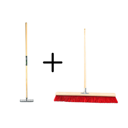 Tuinhark 12 Tanden verzinkt + Nylon Stal Straatbezem 80 cm