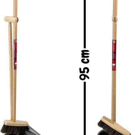Synx Tools bezem Binnenbezem 30 cm en Stoffer en blik met lange steel 97 cm