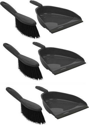 3x Ensemble pelle et pelle grises en plastique 22x33cm - Nettoyage