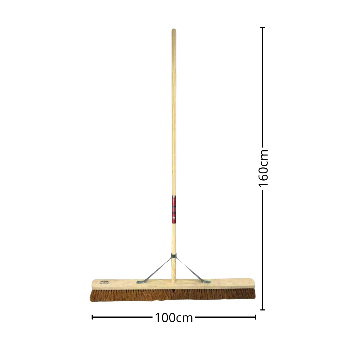 Synx Tools Zaalveger 100cm - Bezem - zachte bezem - broom - kokosbezem - bezemsteel 150cm