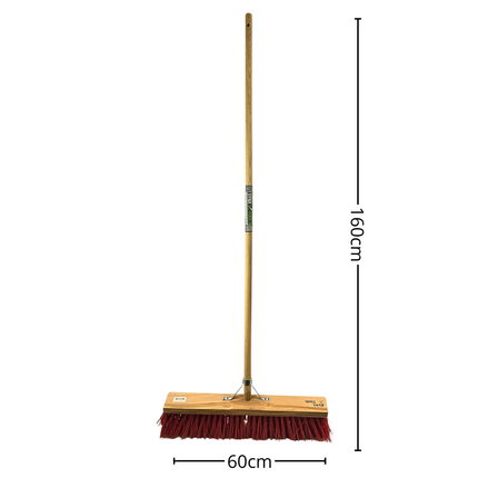 Synx Tools Straatbezem 60 cm - harde borstel - buitenbezem - Incl. bezemsteel 150 cm