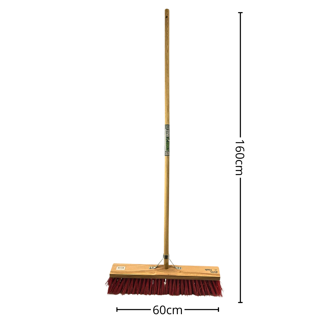 Synx Tools Straatbezem 60 cm - harde borstel - buitenbezem - Incl. bezemsteel 150 cm