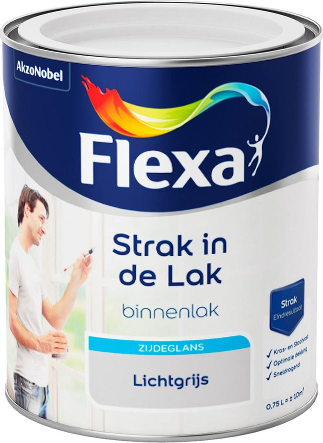 Flexa Tight in the Lacquer - À base d'eau - Brillant soyeux - gris clair - 750 ml