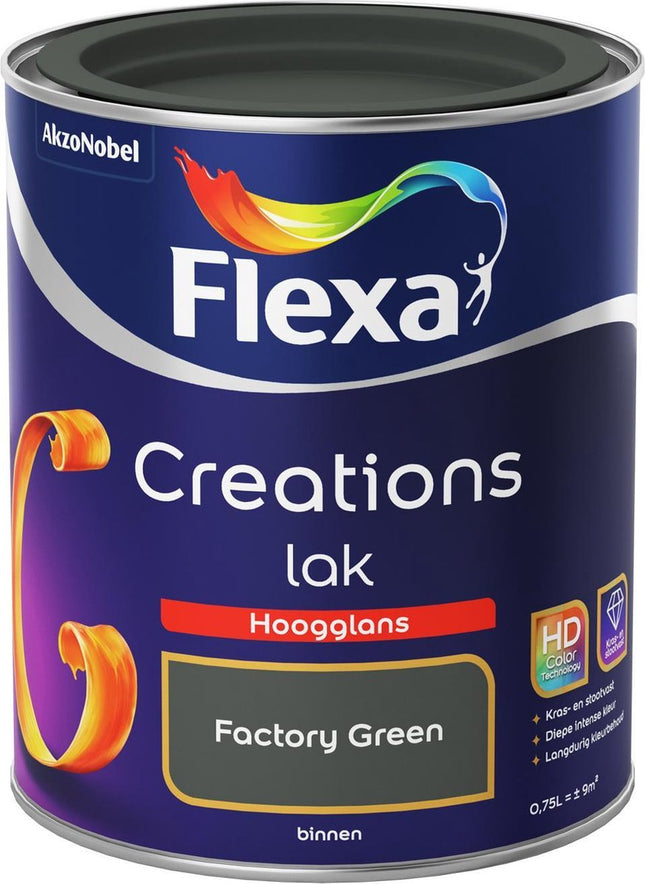 Flexa Creations - Laque Haute Brillance - Vert Usine - 750 ml