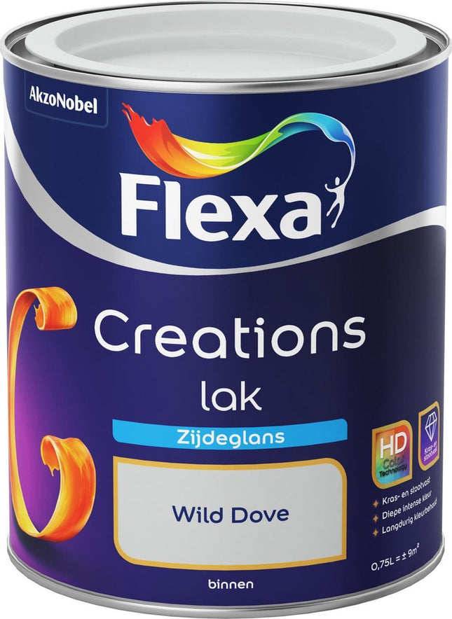 Flexa - Creations Laque Silk Gloss - Colombe Sauvage - Créations - 0,75 Litre