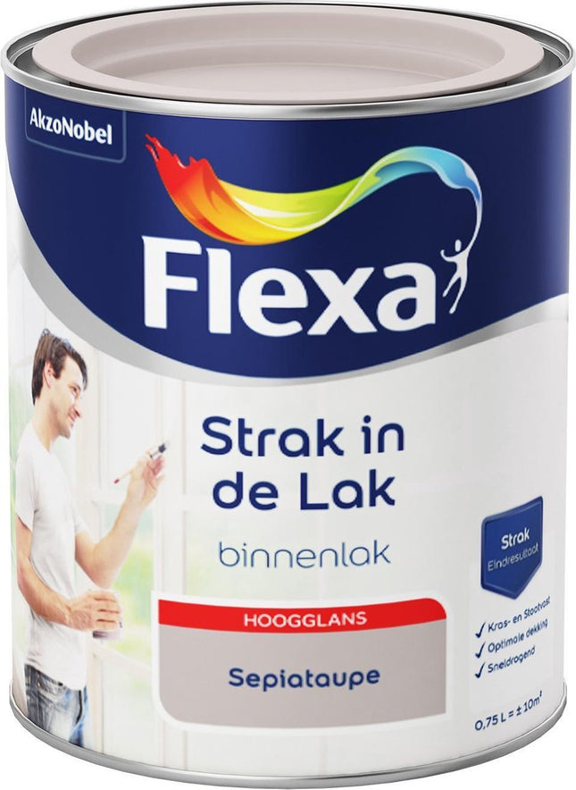 Flexa Tight in the Lacquer - À base d'eau - Haute brillance - ton sépia - 0,75 litre