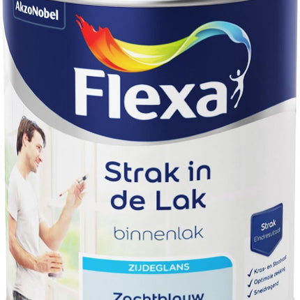 Flexa Strak in de Lak Watergedragen - Zijdeglans - Zachtblauw - 750 ml