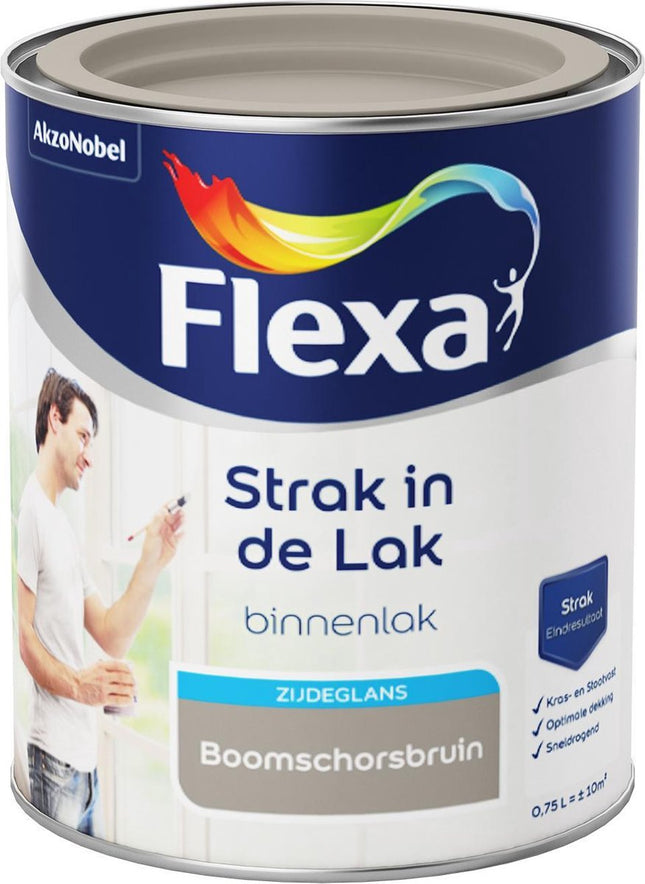 Flexa - Tight in the Paint - À base d'eau - Brillant soyeux - Brun écorce d'arbre - 0,75 litre